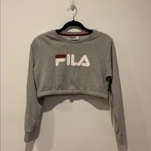 Gray fila cropped sweater
